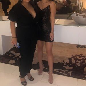 Bear Dance Black Sequin Mini Dress